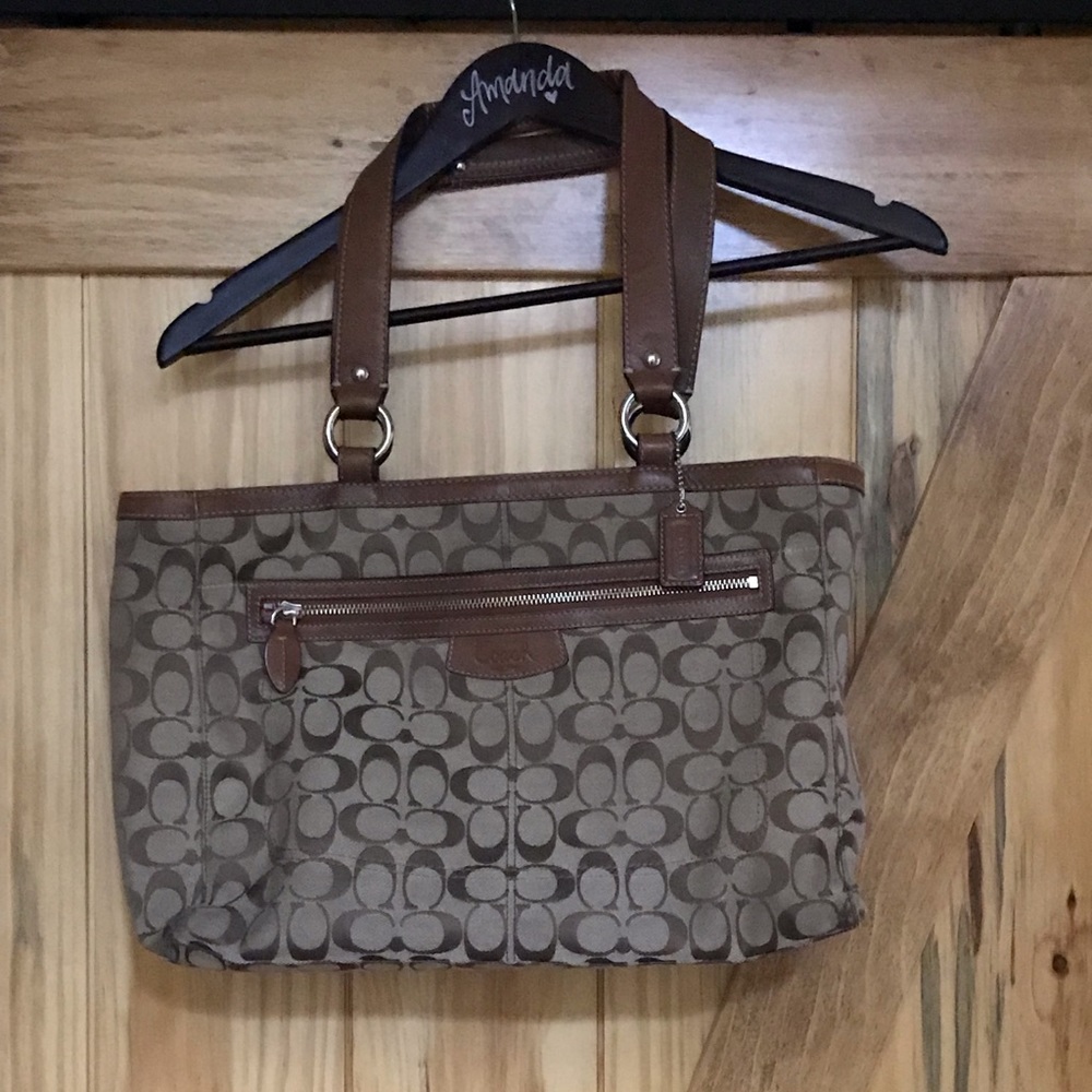 Brown/Tan Large Coach Purse